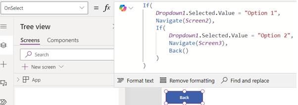 PowerApps Go back to previous screen